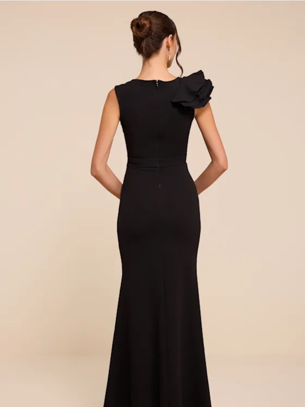 Lulu's Black One-Shoulder Ruffle Gown - Picture 2 of 9